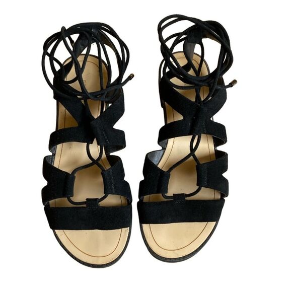 Rebecca Minkoff Women's Gladiator Lace Up Sandals 7 Black Suede Greyson Ghillie - Picture 3 of 16